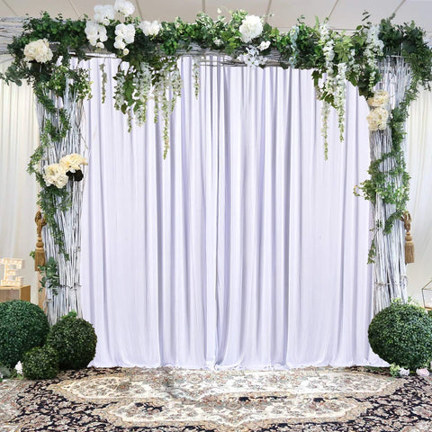 2/3/6 M White Ice Silk Backdrop Curtains Wedding Birthday Photography Stage Drapes Masquerade