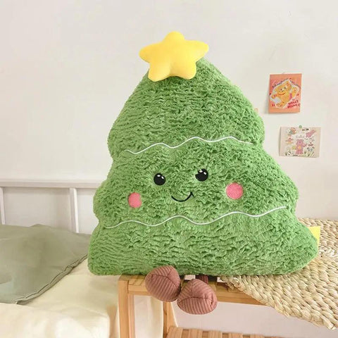 Christmas Tree Cushion Cute Cartoon Christmas Tree Throw Pillow Bedroom Living Room Sofa Decoration Cushions Winter Home Decor