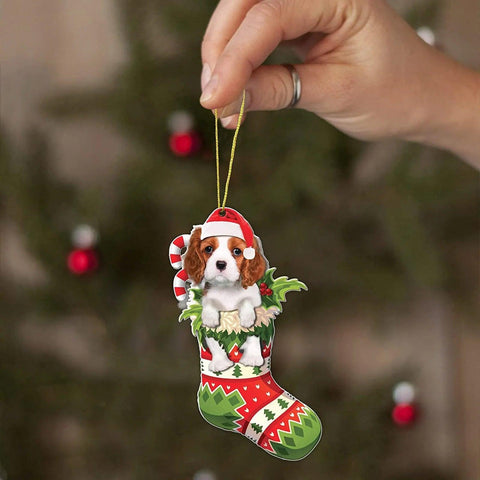 Christmas Tree Pendant Cute Stocking Dog Cat Animal Drop Ornament New Year Festive Party Supplies Room Decoration Xmas Gift