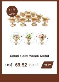 Gold Metal Flower Trumpet Vase Wedding Anniversary Commemorative Center 10PCS