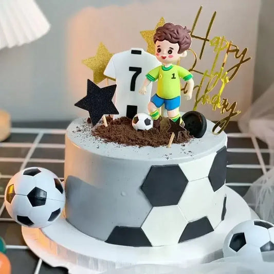 Football Soccer Cake Topper Birthday Boy Cake Topper Baby Shower Happy Birthday Party Decor Sports Party Supplies Cake Accessory