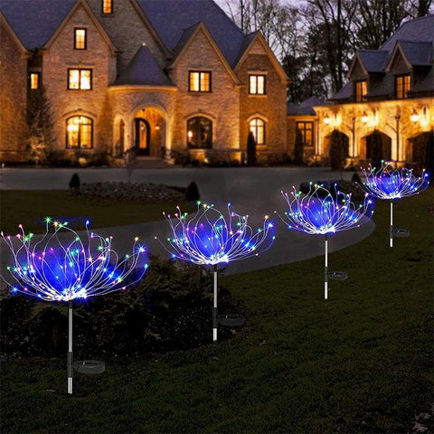 Outdoor LED Firework Lights Waterproof Solar Garland Light Garden Xmas Party Yard Lighting New Year's Eve Christmas Decor