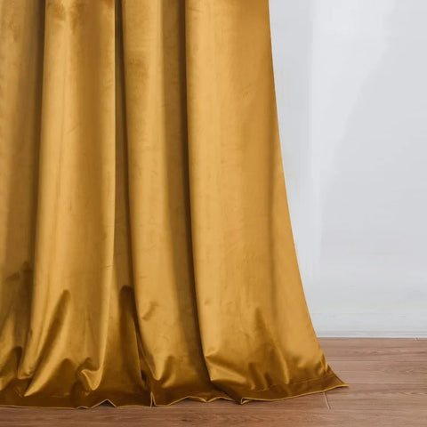 Velvet Curtains 2 Panels Set, Block Light Thermal Insulated Velour Rod Pocket Drapes for Bedroom and Living Room