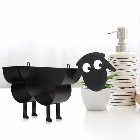 Toilet Paper Holder Metal Free Standing Toilet Tissue Holder Space Saving Dog Sheep Shaped Roll Paper Decorative Rack