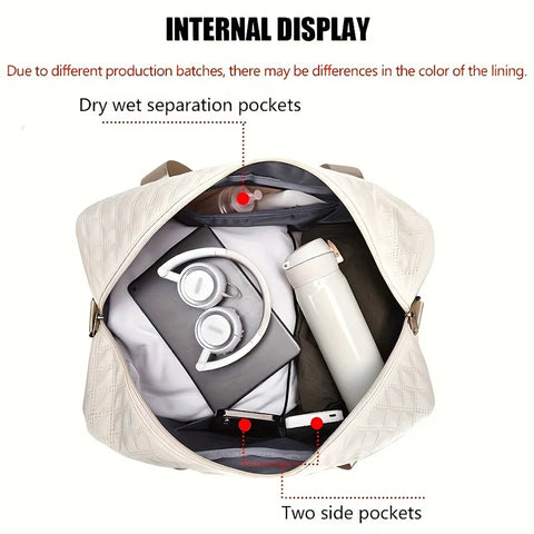 1Pcs WomenTravel Handbag Large Capacity Travel Luggage Portable Suitable Short Long Distance Travel Fitness Storage Bag