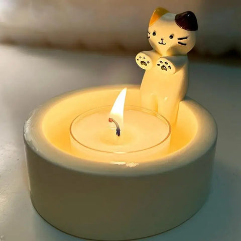 Tealight Candle Holder Frog Ceramic Tabletop Candlestick Decor Warm Atmosphere Scented Candle Holder for Bookshelf Kitchen