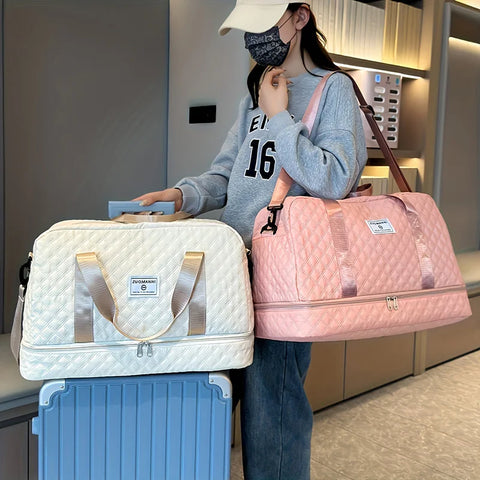 1Pcs WomenTravel Handbag Large Capacity Travel Luggage Portable Suitable Short Long Distance Travel Fitness Storage Bag