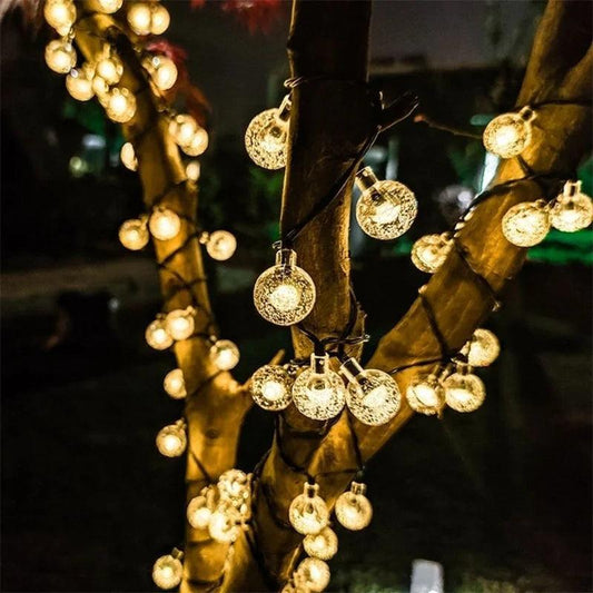 Solar Crystal Globe LED String Lights LED 8 Lighting Modes IP65 Fairy Light Christmas Garland For Garden Party Decor 1pc/2pcs