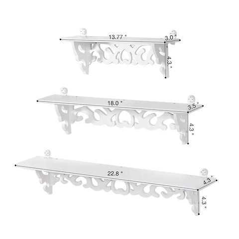 Floating Wall Storage Rack Set of 3 Shabby Floating Wall Shelves Bookshelf Display Wall Shelf Storage Rack Display Wall Shelf