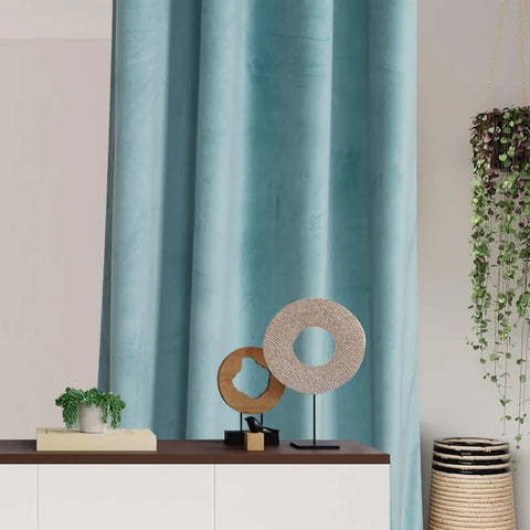 Velvet Curtains 2 Panels Set, Block Light Thermal Insulated Velour Rod Pocket Drapes for Bedroom and Living Room