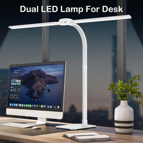 Desk Lamp with USB Charging Port for Home Office 24w Architect Remote Base Dual Task Led Light Modern 5 Color Modes Dimmable Adj