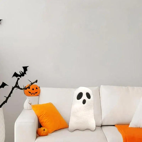 Halloween Soft Cartoon White Ghost Venue Arrangement Accessories Funny Ghost Throw Pillow Cute Hug Pillow