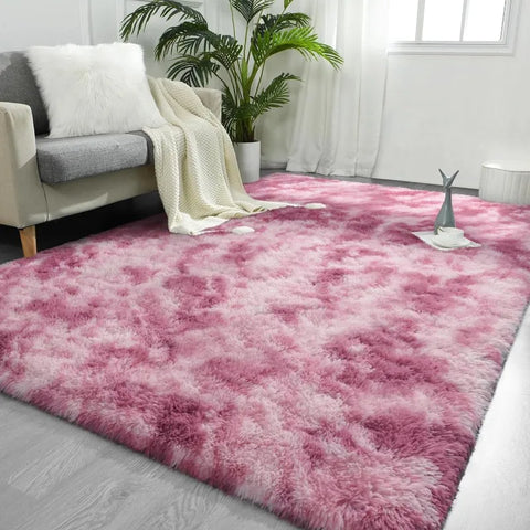 Feet Large Area Rugs, Tie-Dyed Light Grey Shaggy Rug Fluffy Throw Carpets, Ultra Soft Plush Modern Indoor Fuzzy Rugs