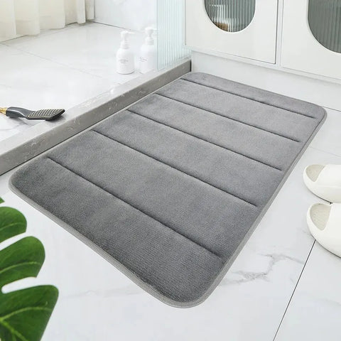 Bathroom Coral Velvet Anti-skid Mat,Quick Water Absorption,Dry Machine Washing,Toilet Mat,SoftComfortable, Easy Mat Bathroom Use