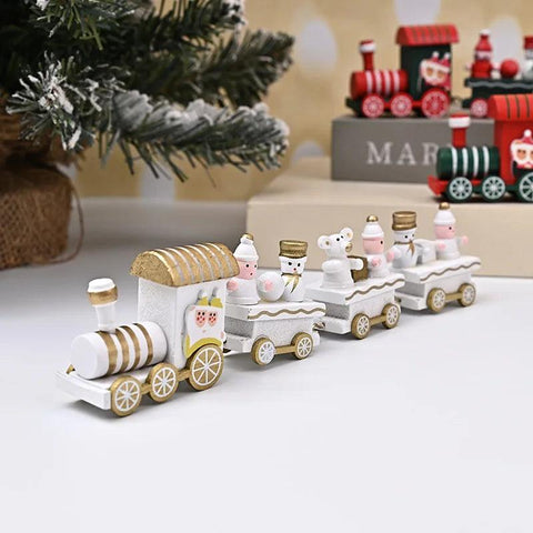 Wooden Christmas Small Train Xmas Ornaments Merry Christmas Decor For Home Happy New Year 2025 Creative Kids Naviidad Gifts Gift