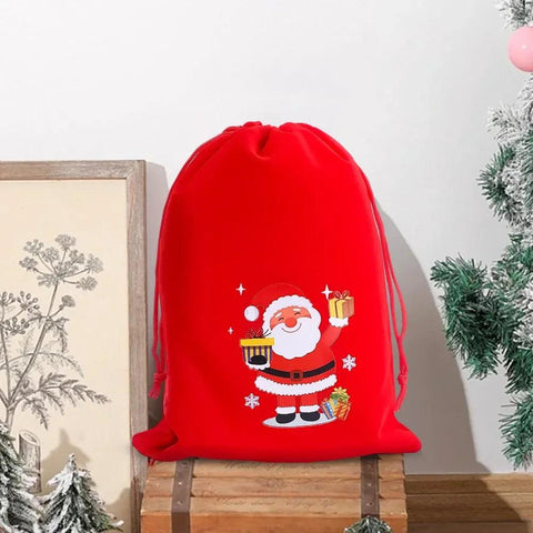 10/1pcs Merry Christmas Velvet Bags Candy Snack Drawstring Pouch Wrapping Bag Xmas Gifts Bracelet Jewelry Packaging Storage Bags