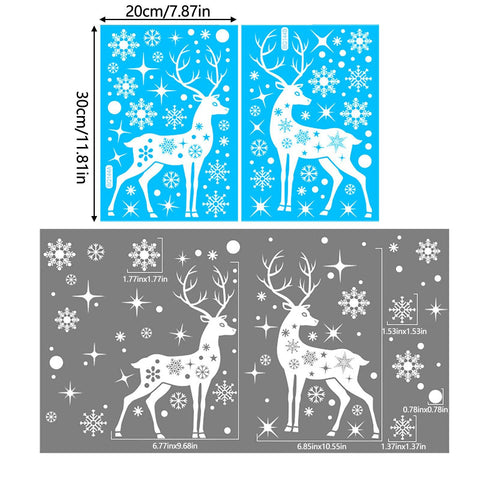 Christmas Window Stickers DIY Elks Sleigh Merry Christmas Decoration For Home 2023 Xmas Navidad Gift New Year 2024