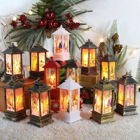 Santa Claus Snowman Lantern Light Merry Christmas Decoration For Home Christmas Tree Ornament Xmas Gifts Navidad 2024 New Year