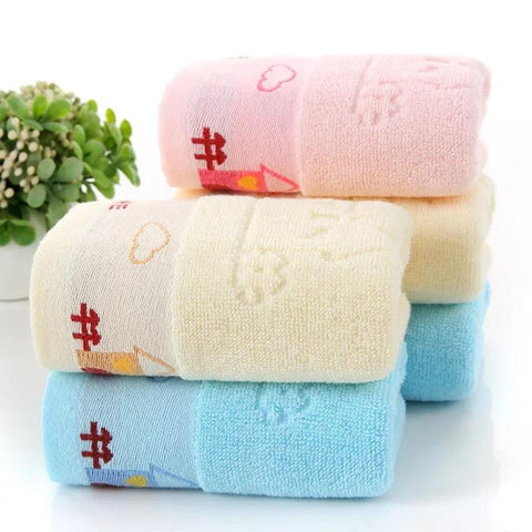 2 Styles of Pure Cotton Children’s Towel 25*50 Soft and Absorbent Baby Children’s Student Face Wash Towel