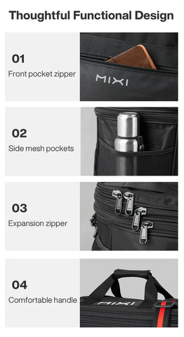 Mixi Foldable Travel Bag Hand Carry Duffel Bag with Wheels Expandable Rolling Travel Bag Large Capacity Waterproof Luggage Bag