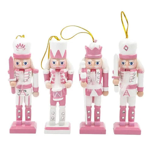 Nutcracker Puppet Ornaments Christmas Decoration Xmas Tree Nutcracker Pendant 2025 New Year Party Supplies 4pcs