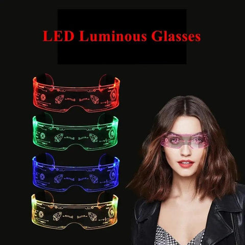 1pc, LED Glasses Glow Glasses Glow LN The Dark Cool Glasses MusicParty Decoration Christmas Neon Light Glasses