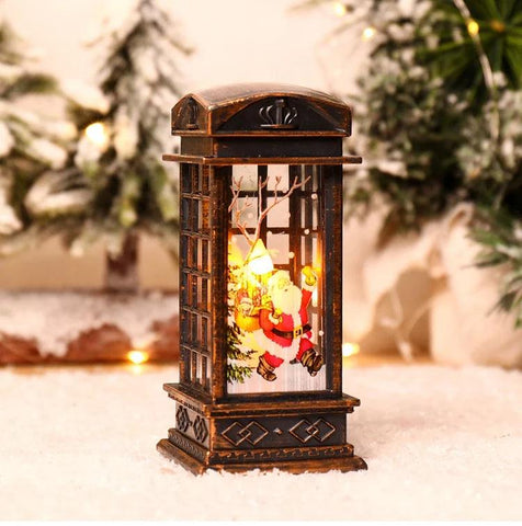 Christmas Telephone Booth Shaped Night Light Xmas Led Lantern Christmas Decoration 2024 for Home Navidad Noel Gift New Year 2025