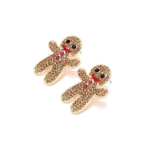 Sweet Christmas Gingerbread Man Earrings 2024 New Year Gifts