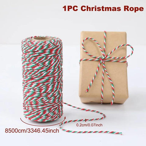 Christmas Wrapping String Rope Merry Christmas Decoration For Home 2024 Navidad Natal Noel Gift Box Packaging Rope New Year 2025