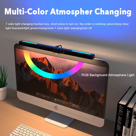 Computer Monitor Light Bar RGB Screen Hanging Lights Curved Dimming Screen USB LED Reading Gaming Table Lamp Bar Room Home Decor