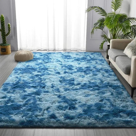 Large Shag Area Rugs, Tie-Dyed Plush Fuzzy Rugs for Living Room, Ultra Soft Fluffy Furry Rugs for Bedroom