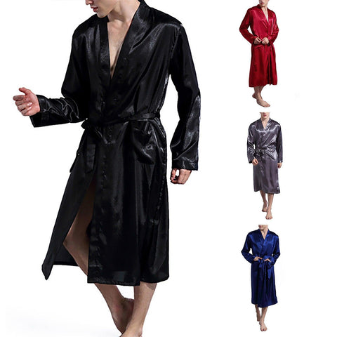 Male Bathrobe Autumn Winter Long Sleeve Home Clothing With Belt Soild Comfortable Man Robe Thin Sleepwear Hotsale New Pajama