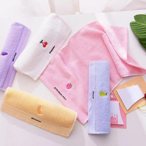 Soft Cotton Baby Bath Towel Cartoon Fruit Face Towel Newborn Infant Kids Soft Absorbent Washcloth Children Shower Towels 50x25cm