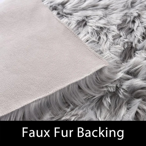 Latepis Area S 10x14 Living Room Rug Washable Grey Faux Sheepskin Fur Rug Fluffy Rug For