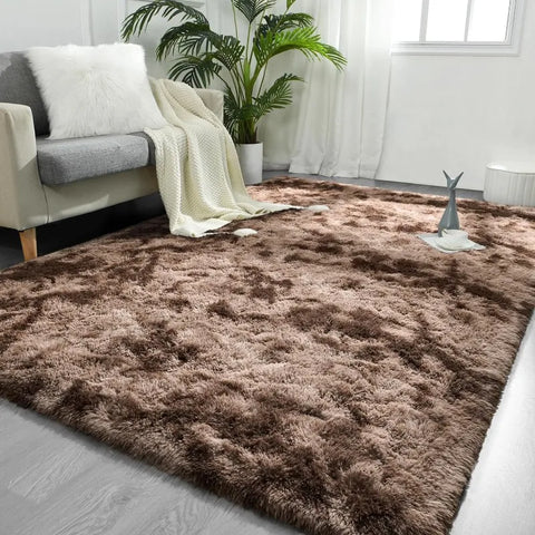 Feet Large Area Rugs, Tie-Dyed Light Grey Shaggy Rug Fluffy Throw Carpets, Ultra Soft Plush Modern Indoor Fuzzy Rugs