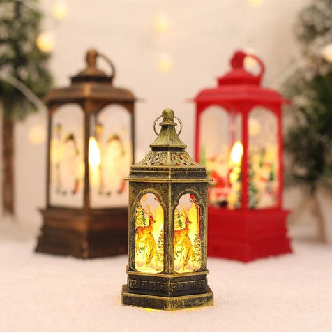 Christmas Telephone Booth Shaped Night Light Xmas Led Lantern Christmas Decoration 2024 for Home Navidad Noel Gift New Year 2025