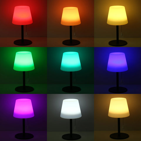 RGB Table Lamp Colorful Desk Light with Remote Controller Pull Chain Switch Bedside Lamp Reading Lamp USB Rechargeable