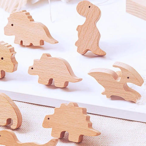 Wooden Animal Drawer Knobs Dinosaur Wooden Drawer Dresser Knobs For Baby Unique Wood Knob Delicate Bedroom Decorative Drawer