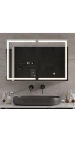 Medicine Cabinets with Mirrors and Led Lights 39.4''x23.6'' Wall Bathroom Mirror with Storage and Charging Station Wall Mounted