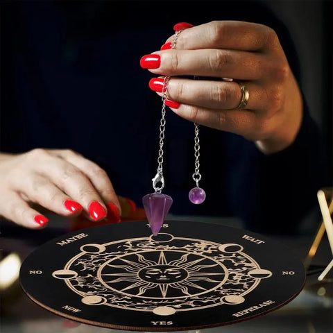 Pendulum Mat Wooden Witch Divination Board Ouija Board Game Fortune Telling Toys Spirit Board Witch Craft Altar Supplies