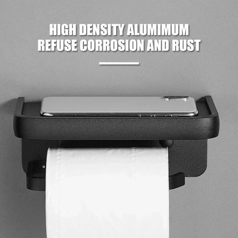 Toilet Paper Holder Wall-Mounted Rustproof Space Aluminum Toilet Roll Shelf Phone Stand for Home Bathroom Accessories NEW