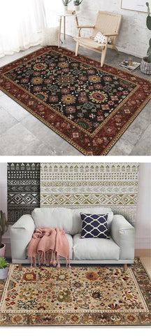 American Moroccan Style Plush Carpets Home Retro Living Room Decoration Rugs Light Luxury Bedroom Decor Carpet Simple Lounge Rug