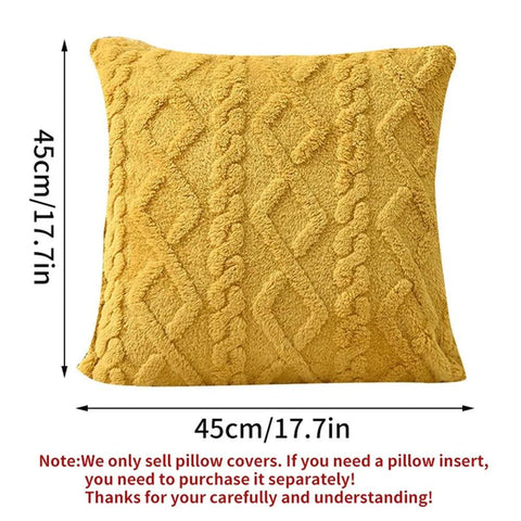 Olanly Twist Knitting Plush Pillow Cover 45x45 Vintage Knitted Pillow Case For Sofa Couch Cushion Cover Plush Pillowcase 50x50cm