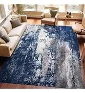 Stain Resistant Washable Area Rug 8x10 Living Room Large Rugs Soft Faux Wool Non-Shedding Low-Pile Floor Carpet for Dining Laund