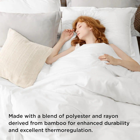 Bedsure Duvet Cover - Polyester & Rayon Derived from Bamboo Cooling Duvet Cover Set, 1 Duvet Cover  & 2 Pillow Shams