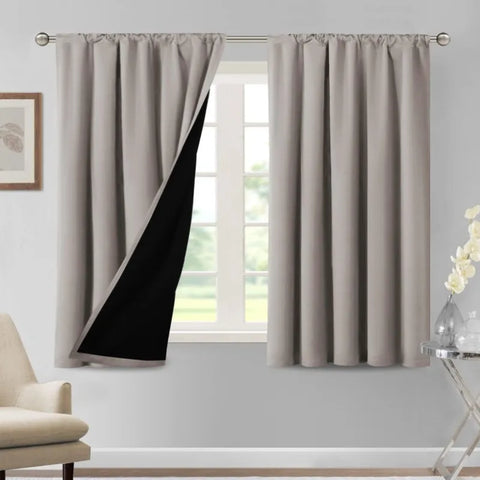 100% Blackout Curtains for Bedroom Thermal Insulated Blackout Curtains 84 Inches Long Rod Pocket Window Drapes