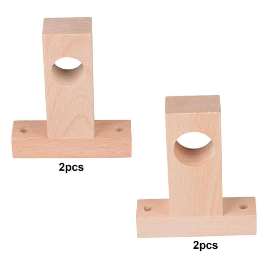 2x Curtain Rod Support Bracket Practical Closet Rod End Hardware Wooden Rod