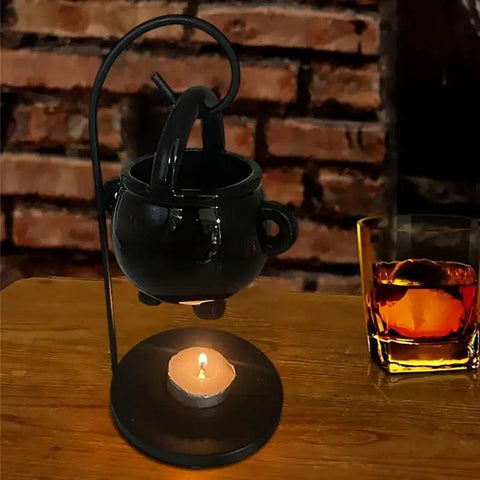 Hanging Cauldron Wax Burner Ornaments Wax Burner Witches Witchcraft Yoga Room Meditation Decor Aroma Diffuser Candle Tealight