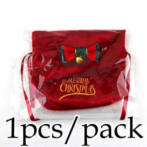 (1pcs) 15*17cm Christmas Apple Bag Christmas Handbag Party Supplies Holiday Set Gift New Year Decoration Packaging Apple Cute