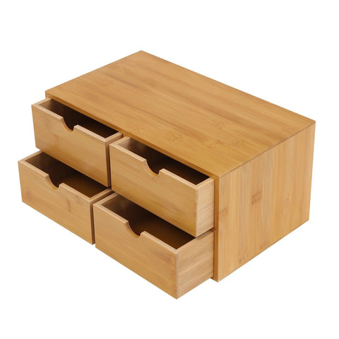 100% Original Bamboo Mini Bamboo Desk Drawer Tabletop Storage Organization Box for Office Home Desk Organizer